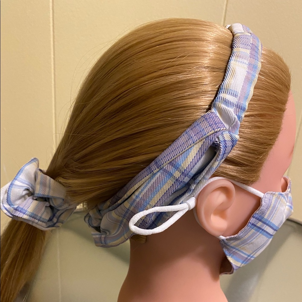 Three Piece Multi Color Face Mask w/ Scrunchie